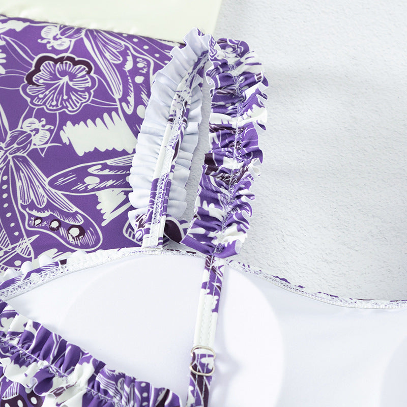 Çiçekli Mayo ve Dantel Detaylı Önlük Etek