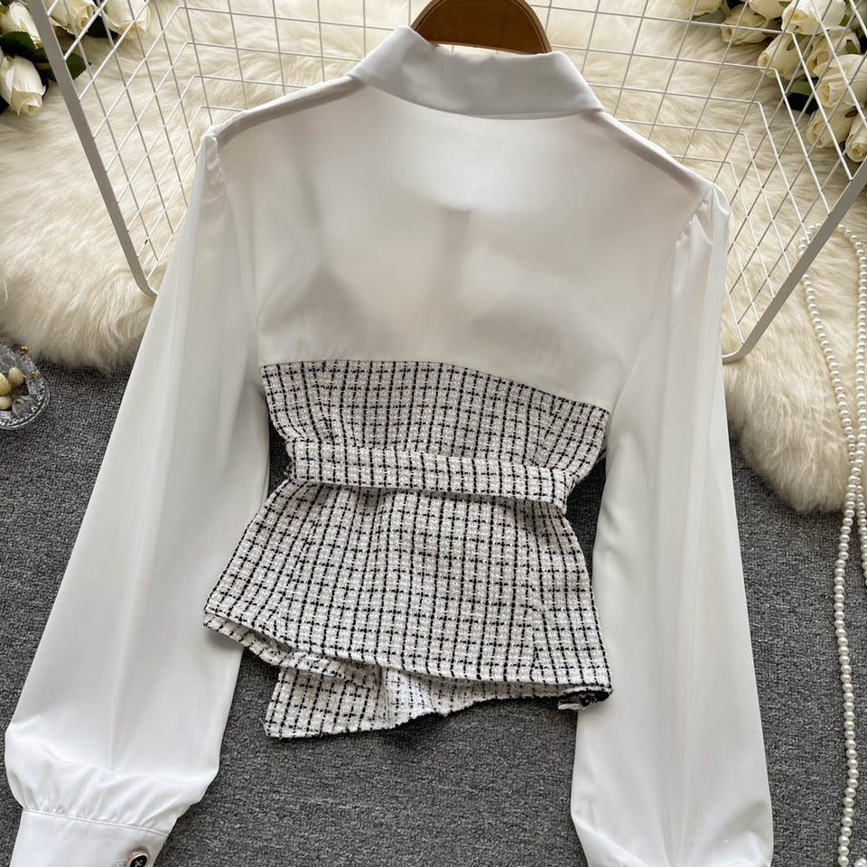 Çizgili Panelli Uzun Kollu Gömlek