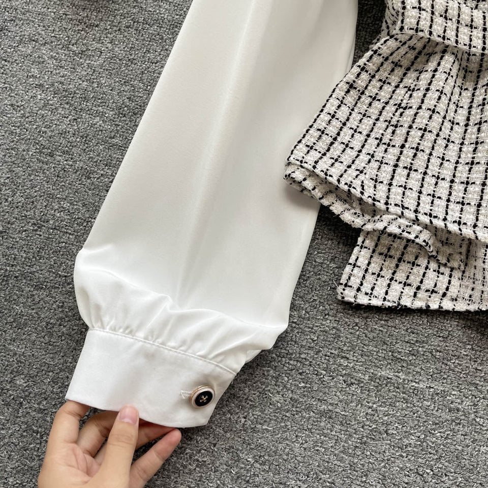 Çizgili Panelli Uzun Kollu Gömlek