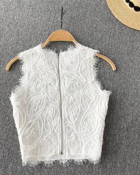Fransız Vintage Dantel Yelek