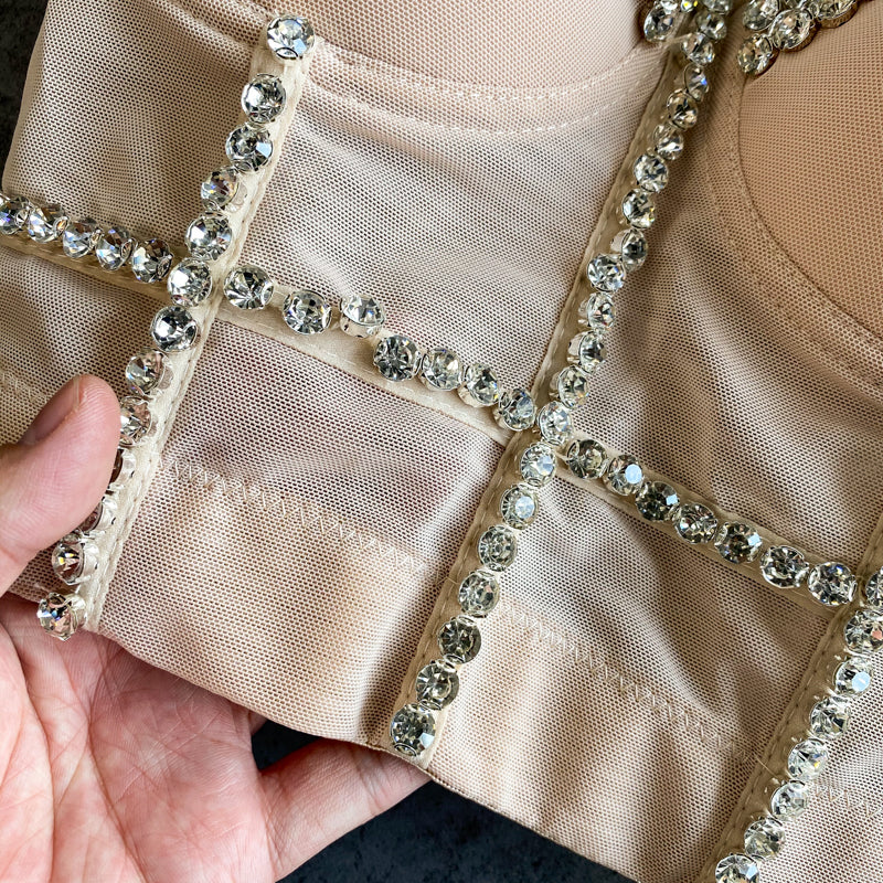 Boncuklu Diamante Yastıklı Toplama Korsesi