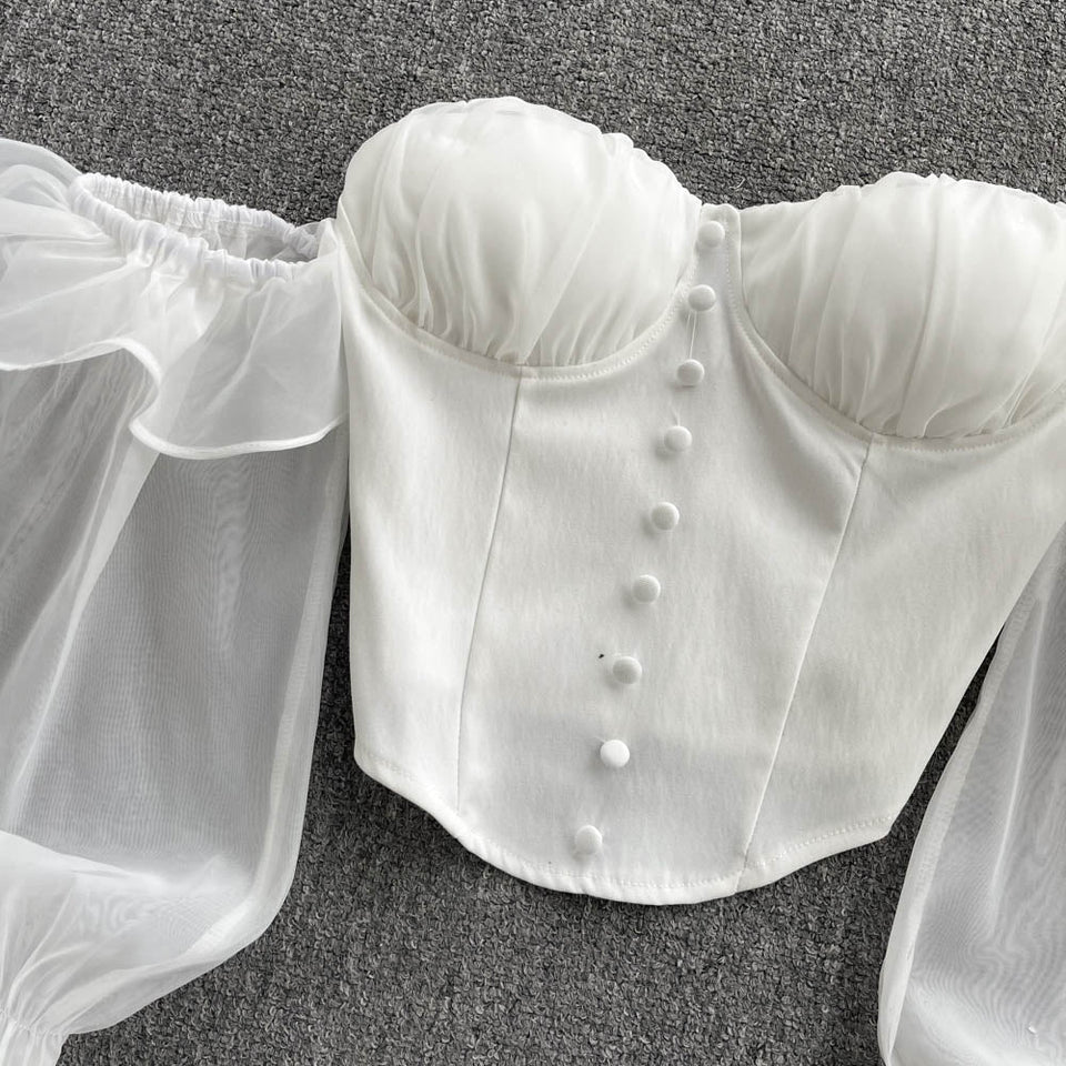 Askısız Şifon Uzun Kollu Üst