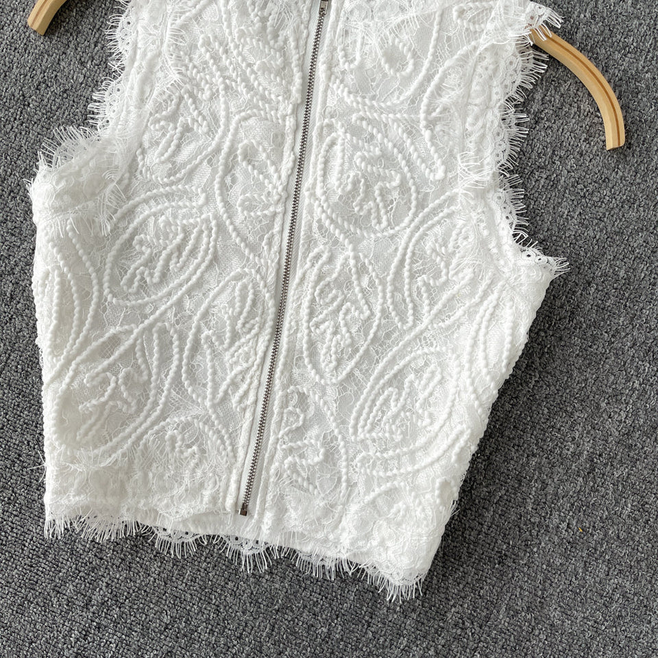 Fransız Vintage Dantel Yelek