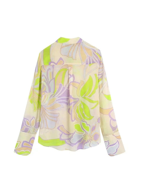 Akış Baskılı Bluz Seti