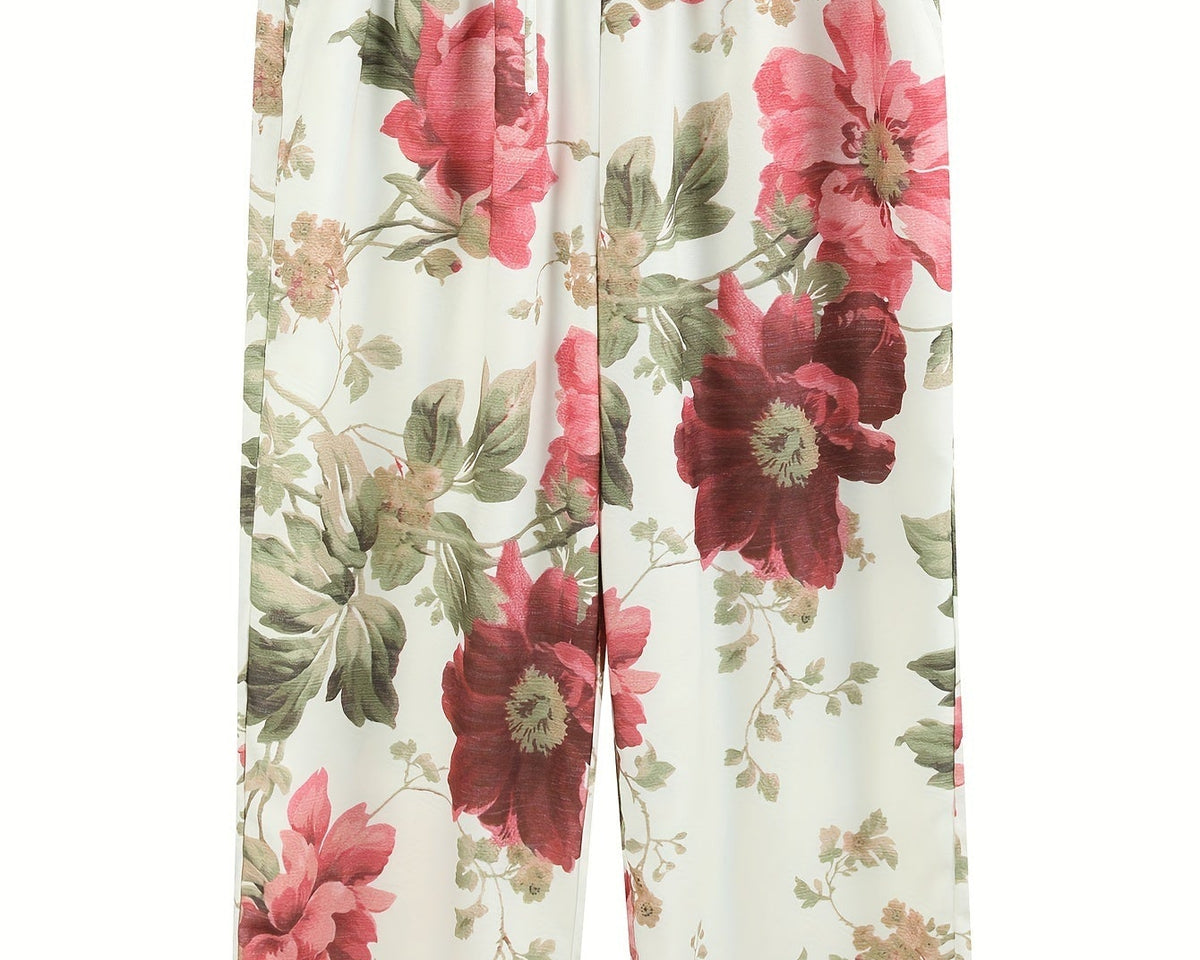 Çiçek Desenli Yaz Pantolonu