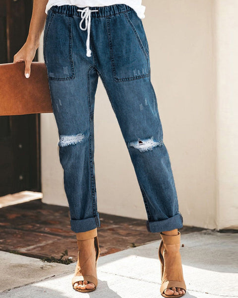 Bexley | Elastik Bel ile Kadınlar için Modaya Uygun Kot Pantolon