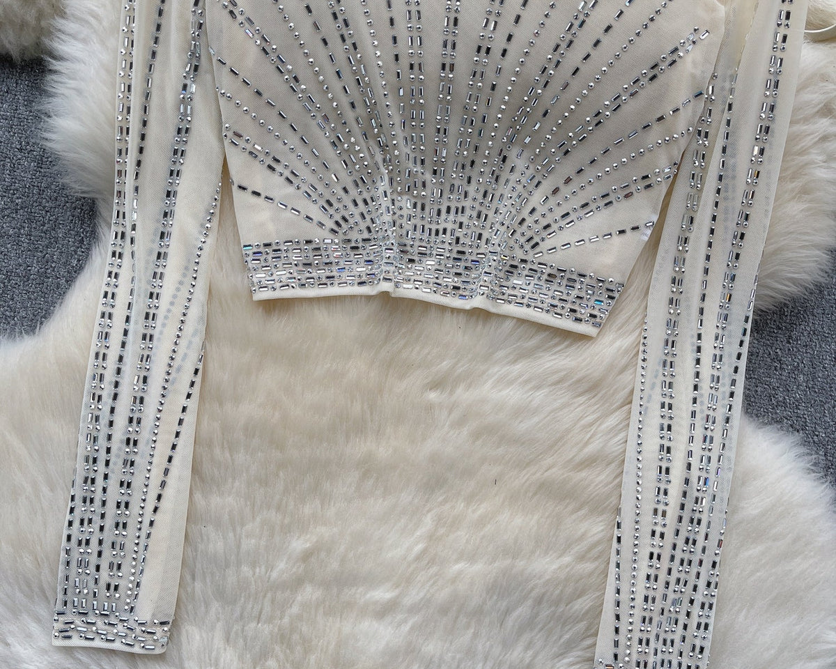 Boncuklu Şeffaf Alt Tişört