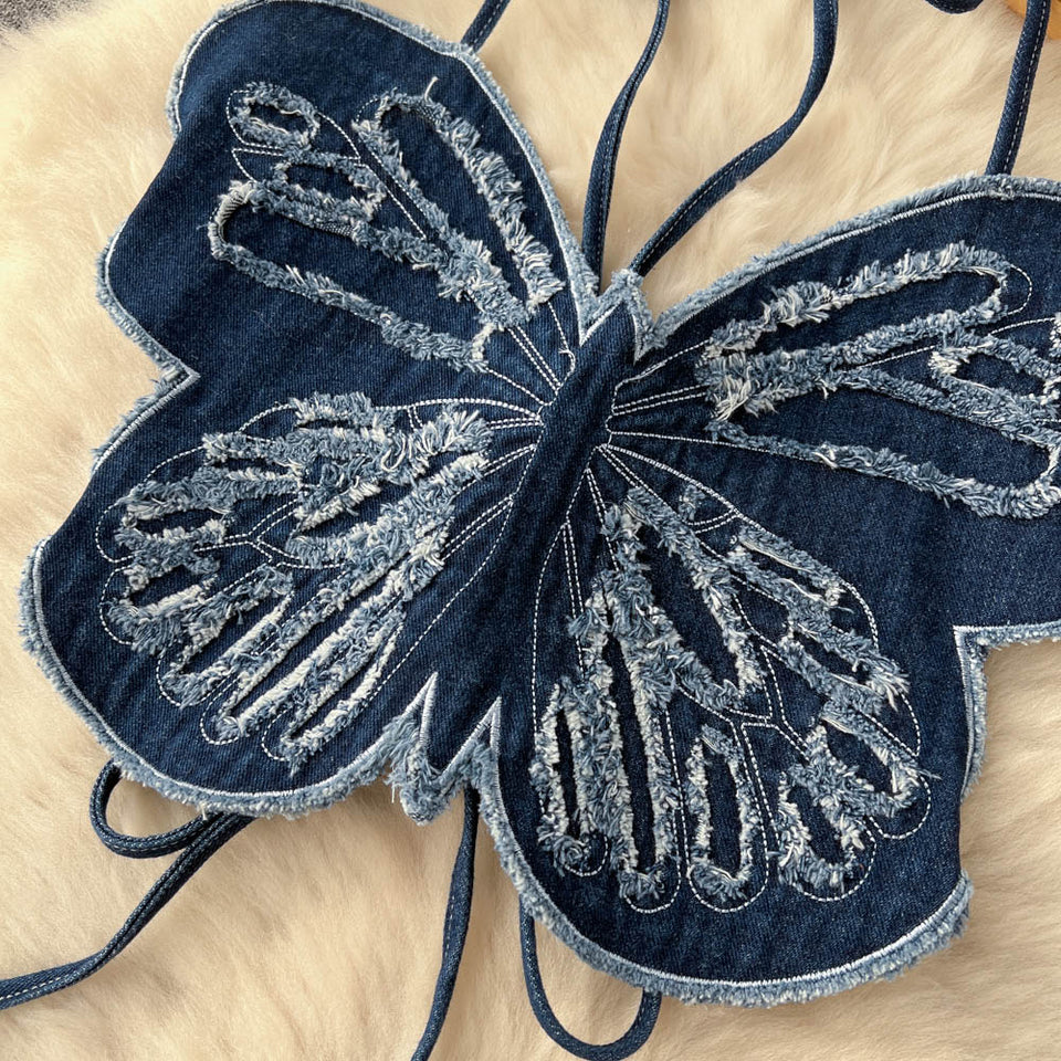 3D Kelebek Askılı Sırt Açık Üst