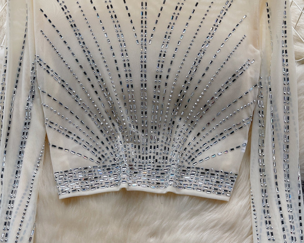 Boncuklu Şeffaf Alt Tişört