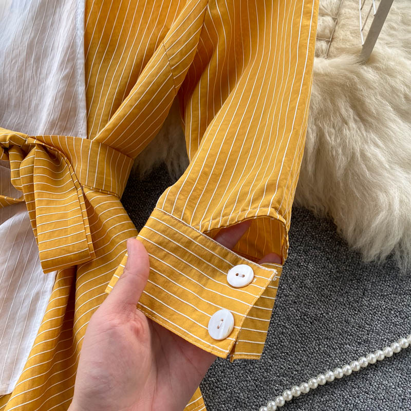 Çizgili Düzensiz Lotus Yaprağı Salıncak Dantel Üst