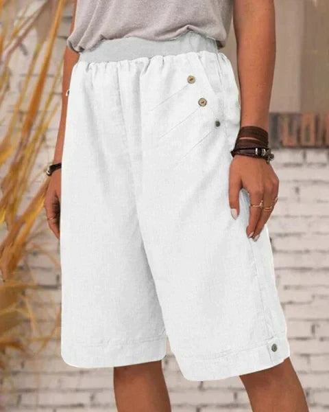 Carla | Beyaz Yaz Bermuda Şortları