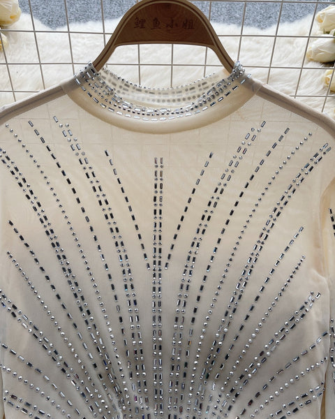 Boncuklu Şeffaf Alt Tişört