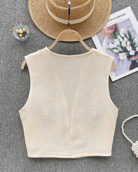 Etnik Tarz Nakışsız Yelek