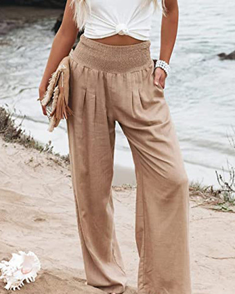 Angela | Yüksek bel kadın palazzo pantolon