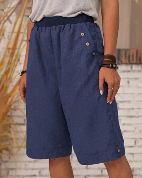 Carla | Beyaz Yaz Bermuda Şortları