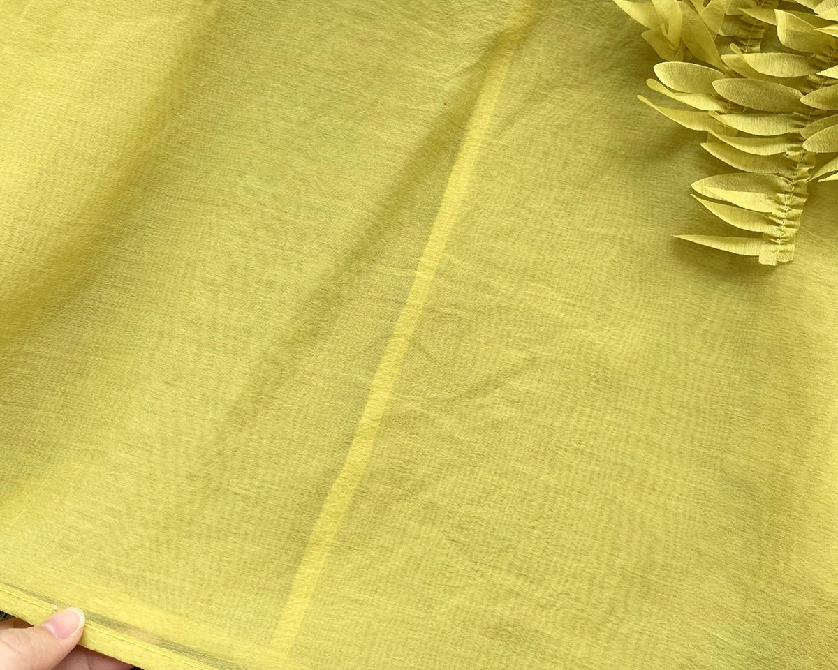 3D Çiçekli Kabartmalı Kol Gömlek