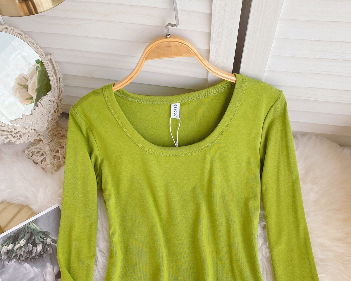 Basit Tasarım Şeker Renk T-Shirt