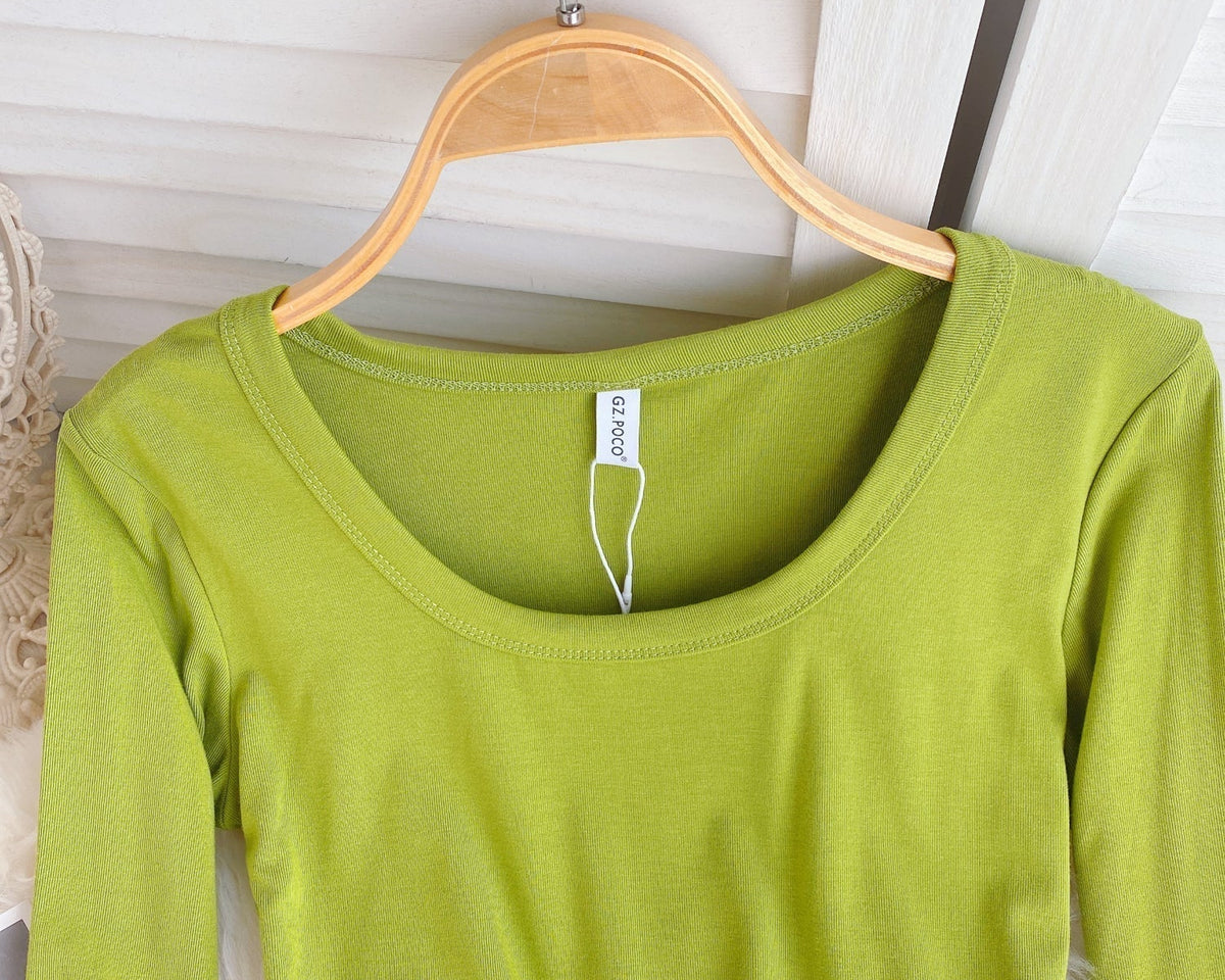 Basit Tasarım Şeker Renk T-Shirt