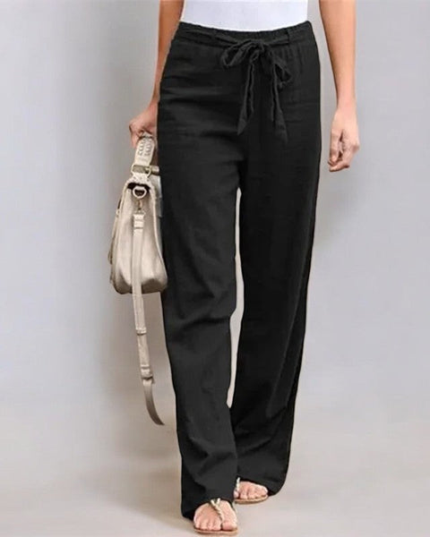 Astrid | Pamuk-Linenden Elastik Yaz Pantolonu