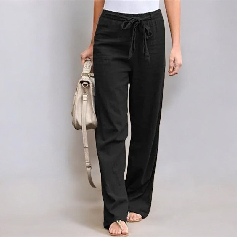 Astrid | Pamuk-Linenden Elastik Yaz Pantolonu