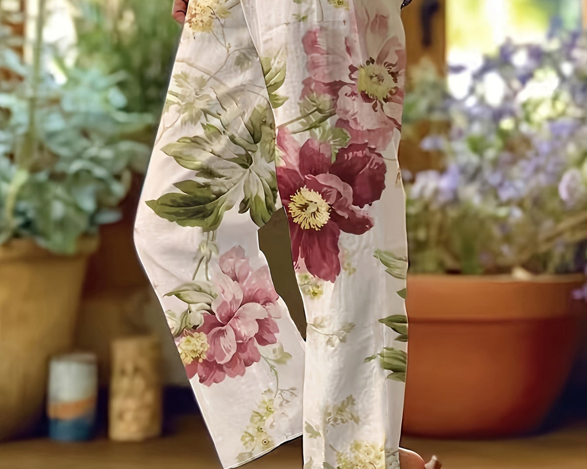 Çiçek Desenli Yaz Pantolonu