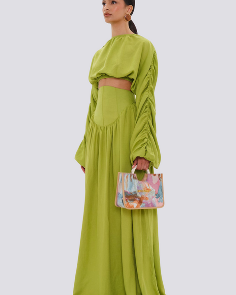 Adalicia Uzun Kollu Volan Etek Seti