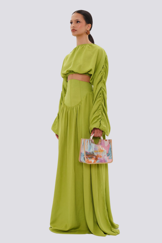 Adalicia Uzun Kollu Volan Etek Seti