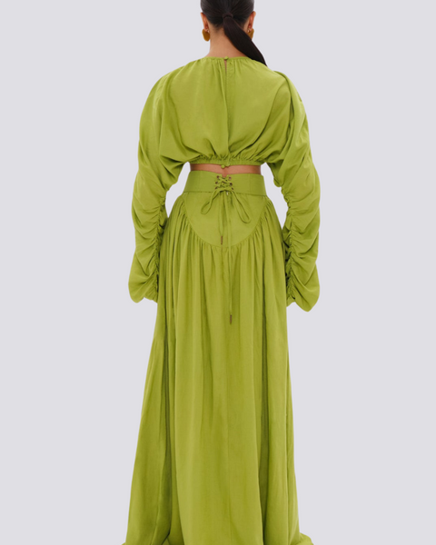 Adalicia Uzun Kollu Volan Etek Seti