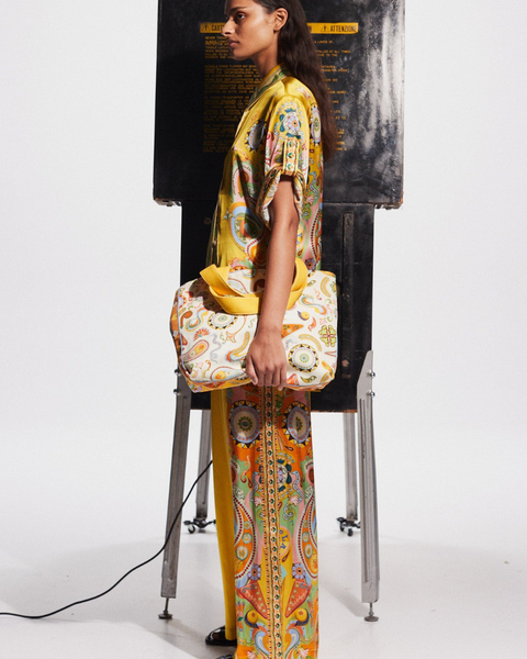 Adrienne Kısa Kol Pantolon Seti ile Paisley Deseni