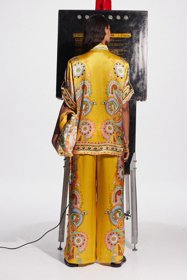 Adrienne Kısa Kol Pantolon Seti ile Paisley Deseni