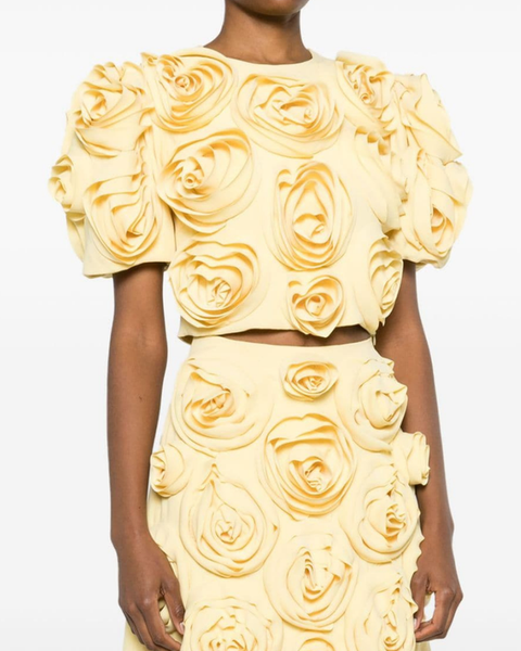 Aelis Kabarcık Omuz Çiçekli Etek Seti