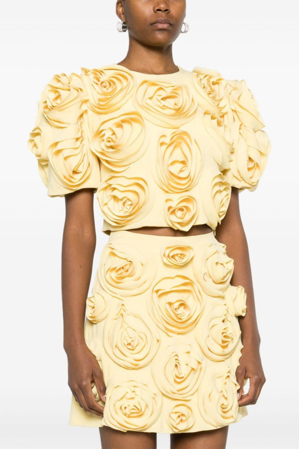 Aelis Kabarcık Omuz Çiçekli Etek Seti