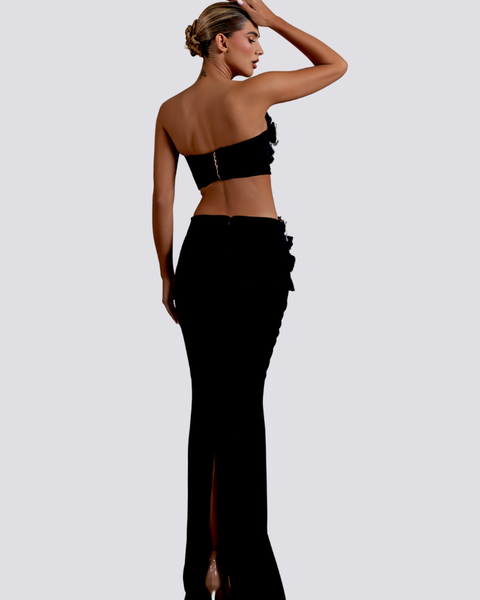 Allese – Askısız Çiçek ve Strass Taşlı Etek Seti