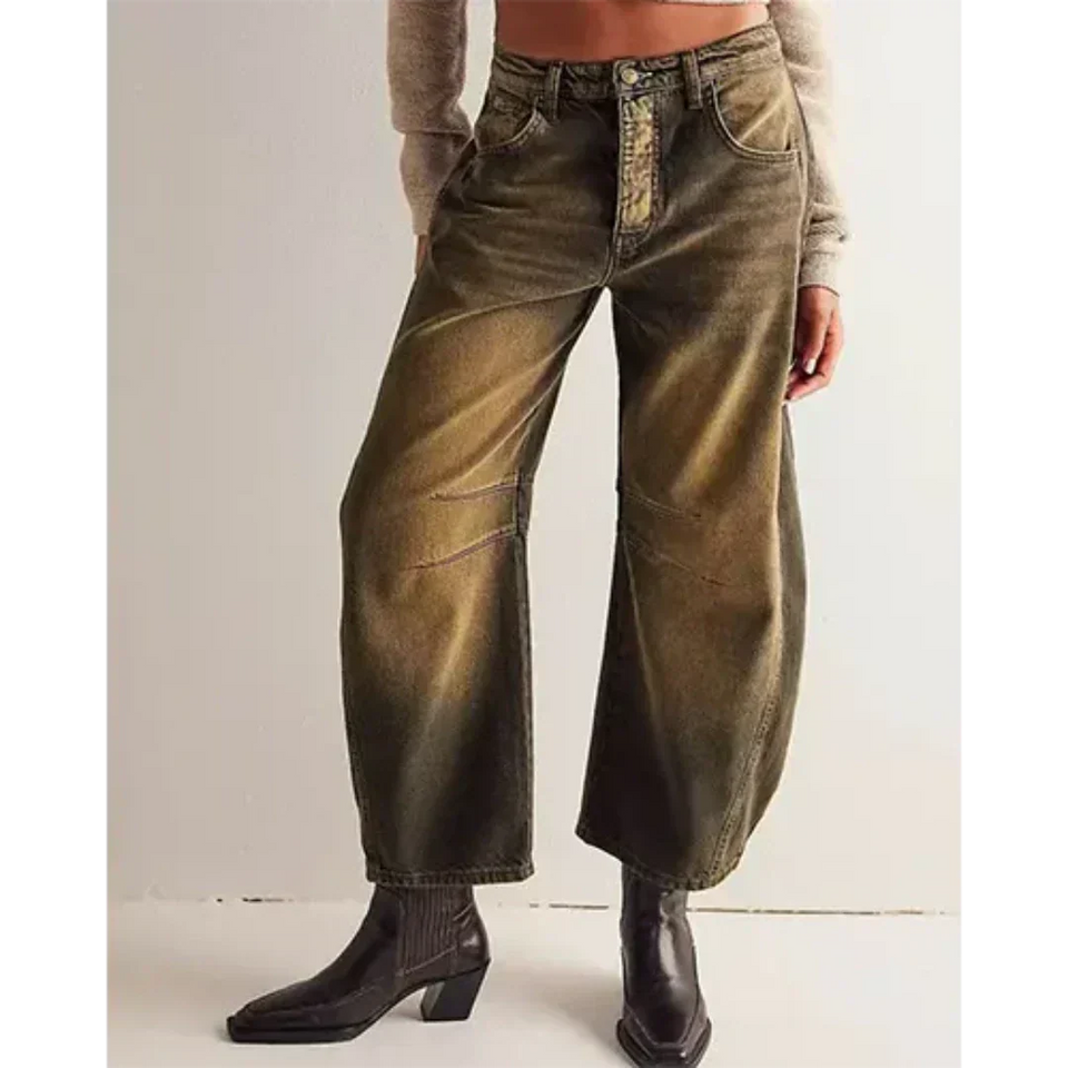 Avyaneya | Kadın Orta Boy Pantolon | Geniş Paça