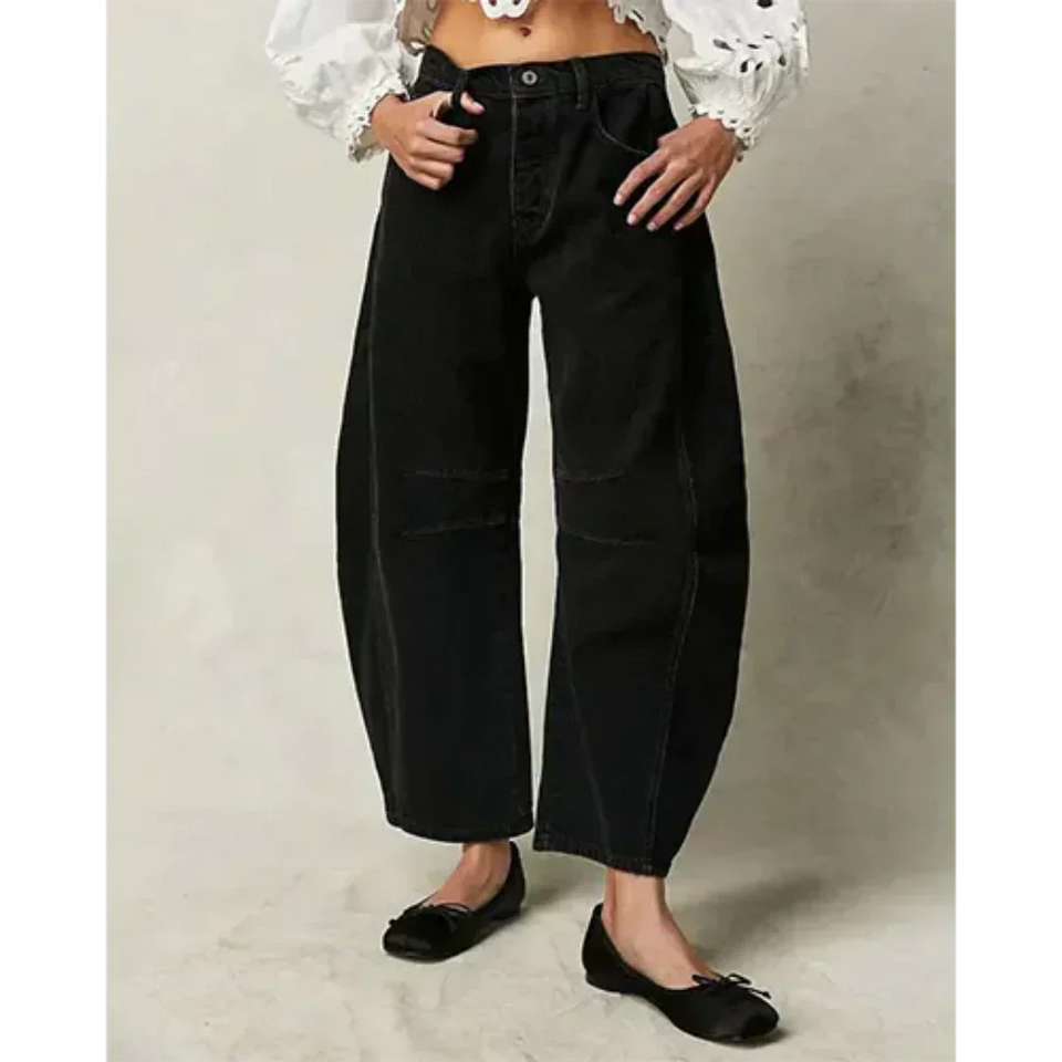 Avyaneya | Kadın Orta Boy Pantolon | Geniş Paça