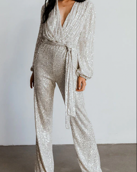 ZAYNA - Işıltılı Şık Tulum