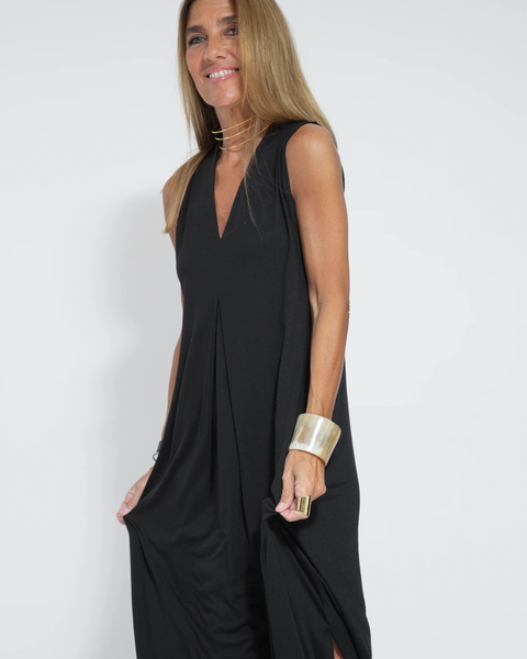 AYANIA - Uzun, ince gösteren elbise ve yelek seti