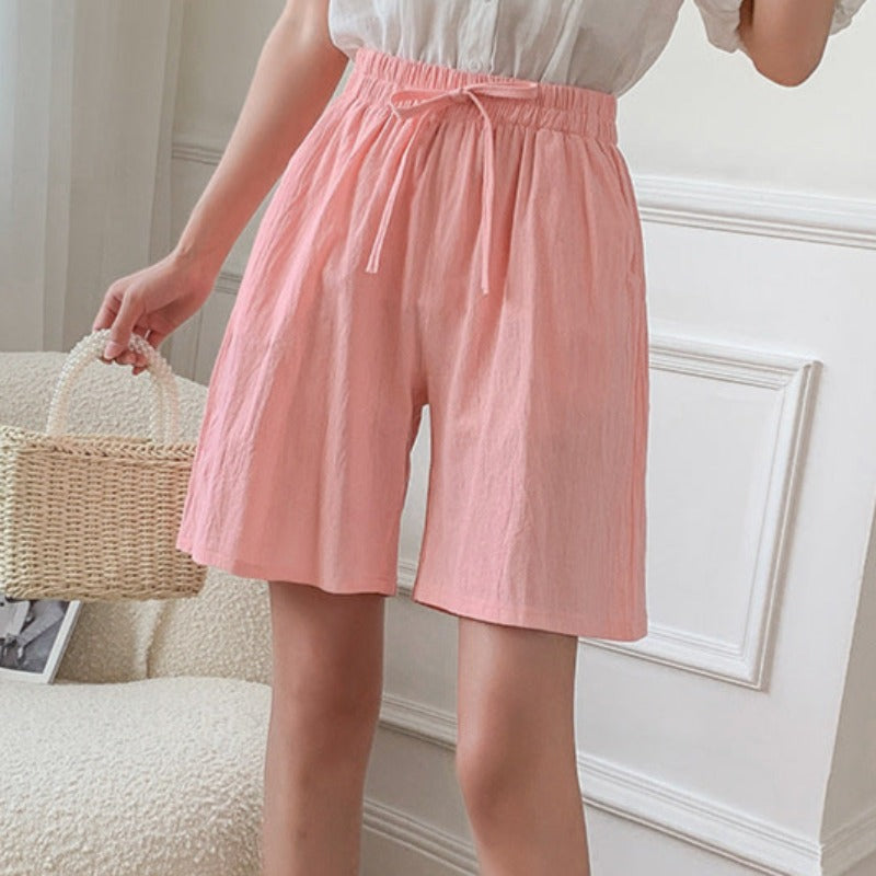 Alessia - Klasik Pamuklu Şortlar Elastik Bel ile