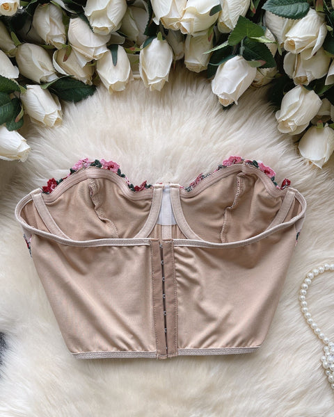 Off-shoulder Çiçek İşlemeli Dantel Bluz