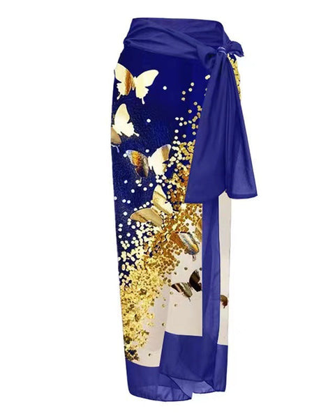 Altın Toz Kelebek Şifon Mayo