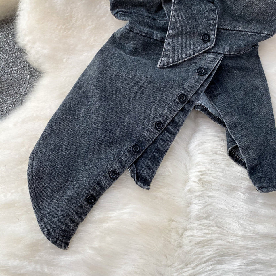 Düzensiz Tasarım Yastıklı Kot Atlet