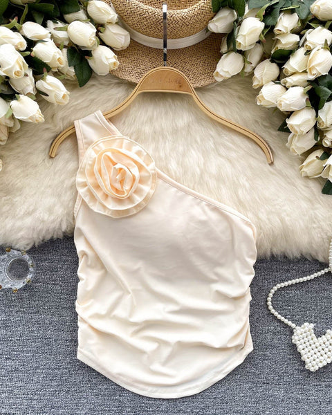 Tek Omuzlu Eğik Yaka Atlet