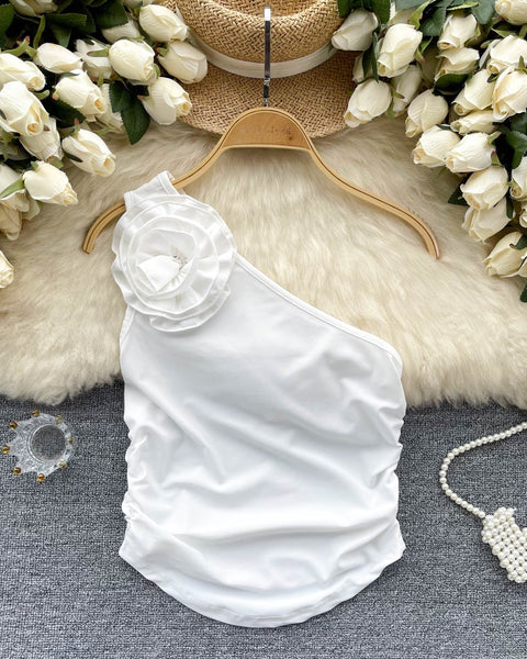 Tek Omuzlu Eğik Yaka Atlet