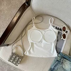 Vintage Dantel Kenar Baskılı Atlet