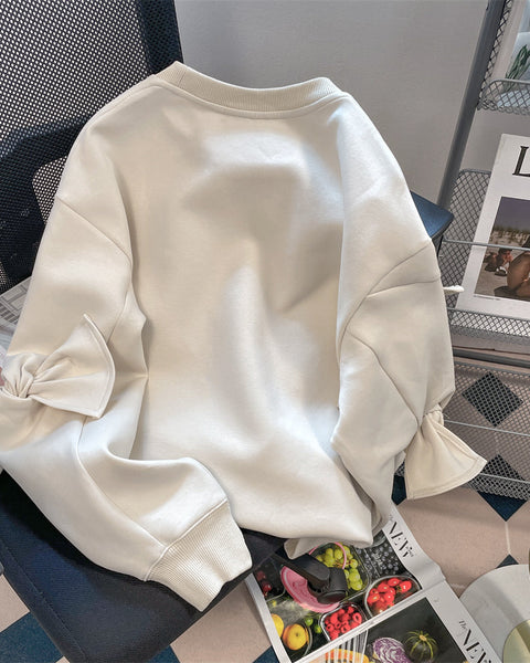 Niche Kemer Düz Renk Sweatshirt