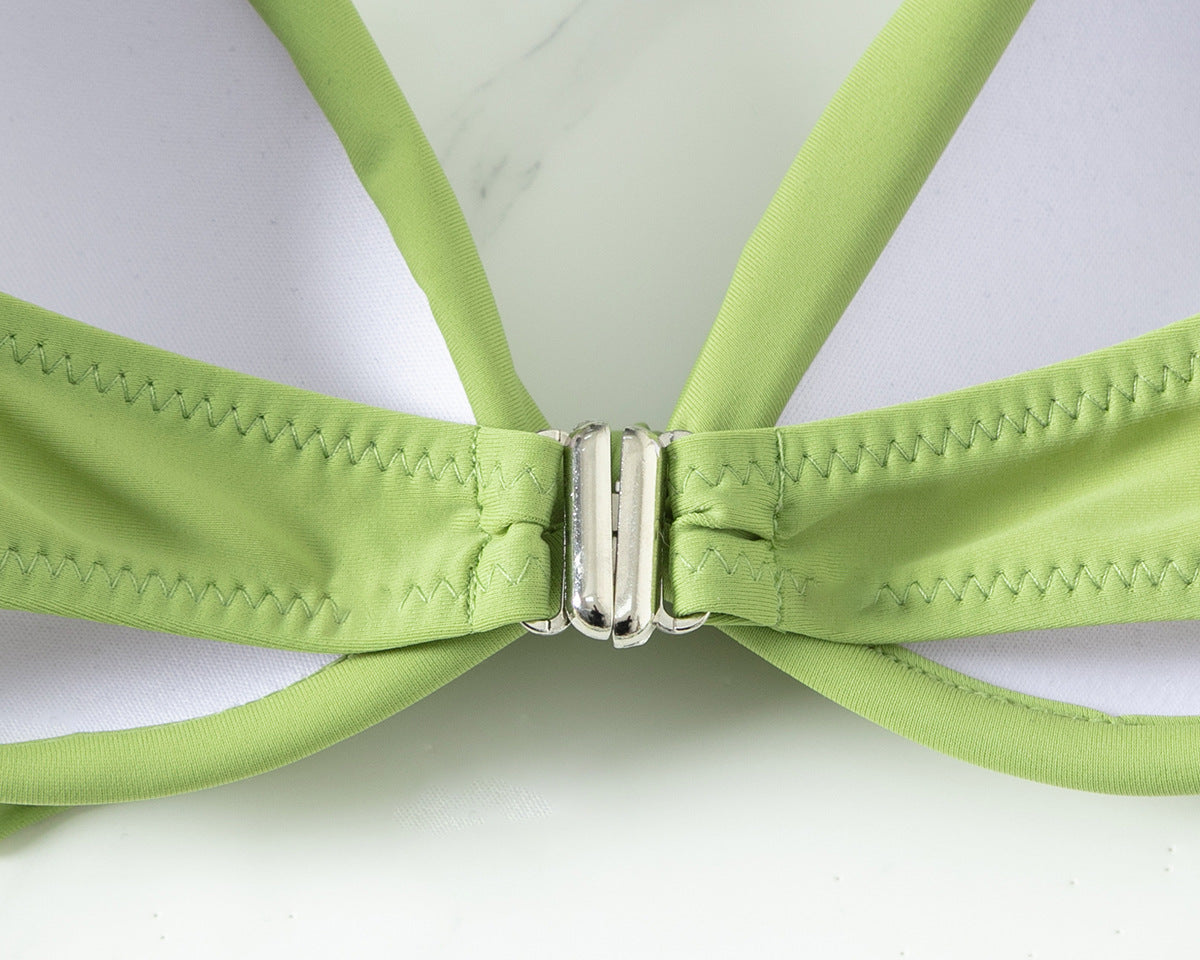 Düz Renkli Baskılı Mayo Plaj Bikini