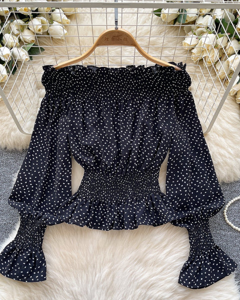 Tek Omuzlu Puantiye Elastik Üst