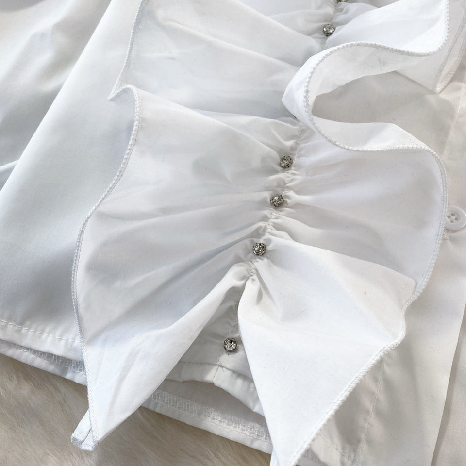 Niş Asimetrik Volanlı Bol Kesim Gömlek