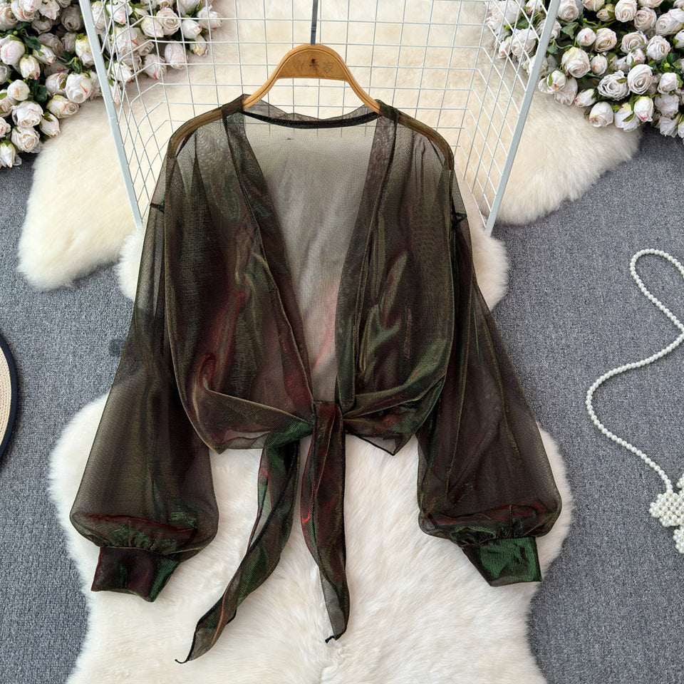 Buz İpeği Güneş Koruyucu Şifon Hırka