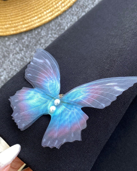 3D Mavi Kelebek Siyah Blazer